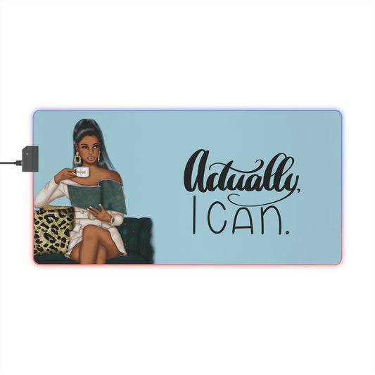 Actually I Can Large Mouse Pad (Light Blue)