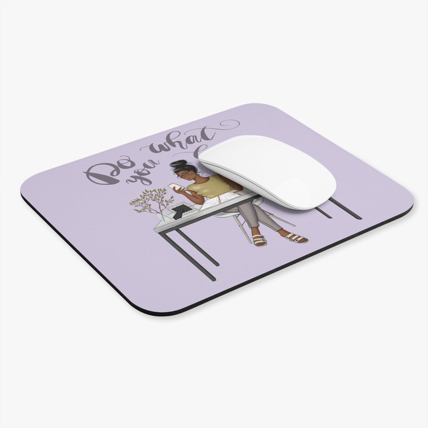 Do What You Love Mouse Pad - Straight Hair - Purple