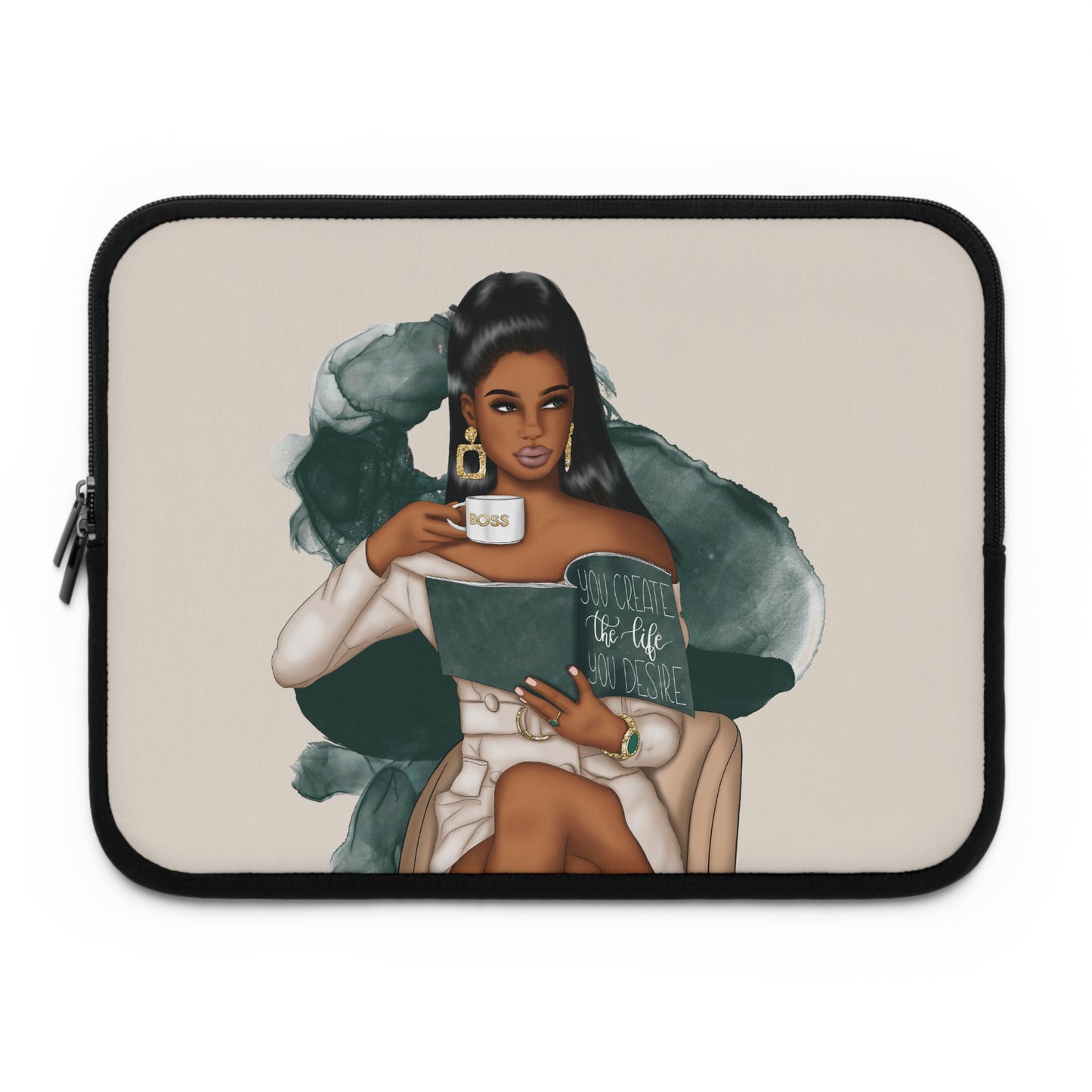 You Create the Life You Desire Laptop Cover (Beige)