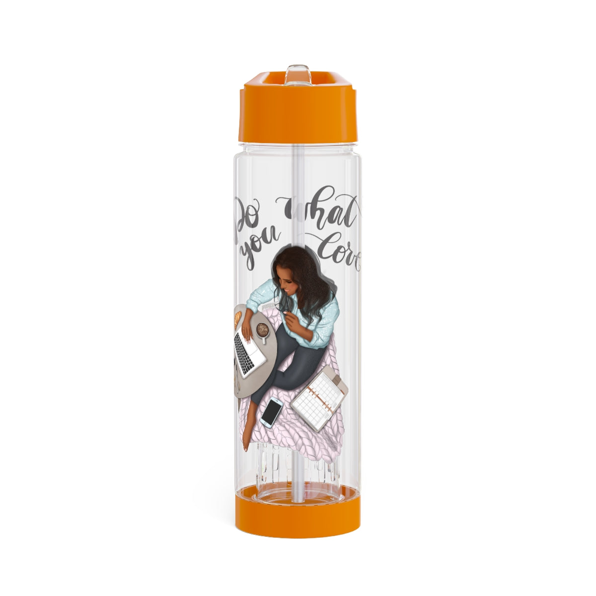 Do What You Love Infuser Water Bottle - Black Hair
