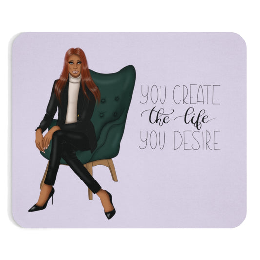 You Create The Life You Deserve Mouse Pad (Light Purple)