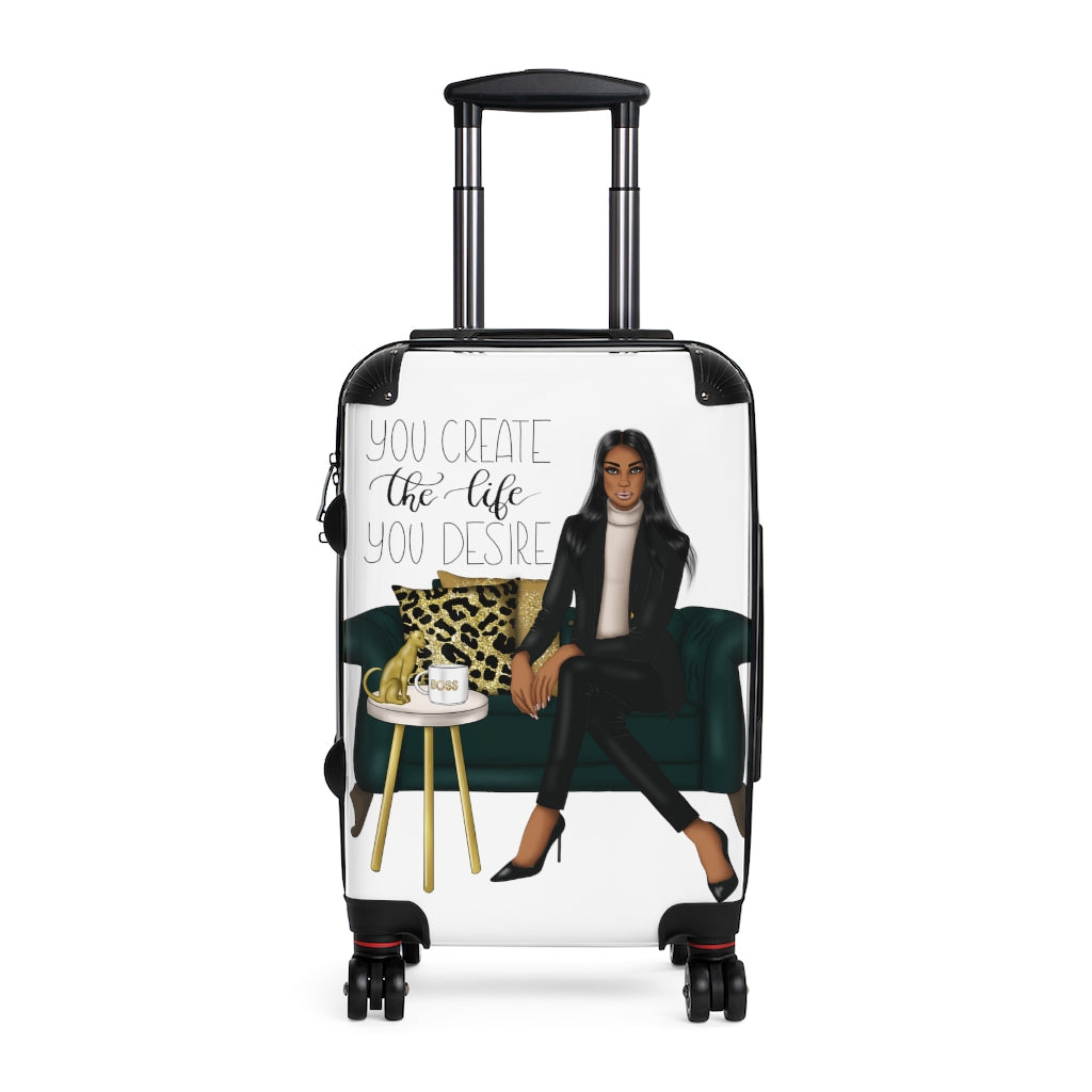 You Create The Life You Deserve Suitcase (Pink)